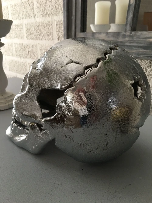 Großer anatomischer Schädel - Gusseisen - Chrom-Nickel