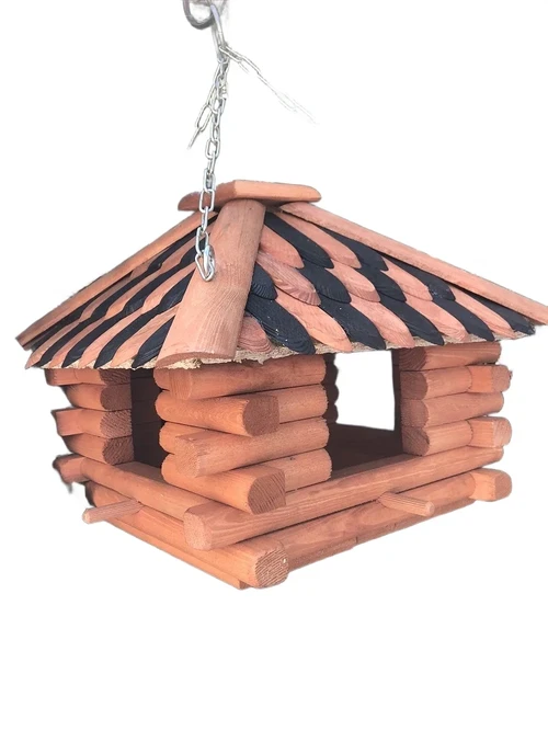 Lux houten vogelhuis, voederhuis om op te hangen.