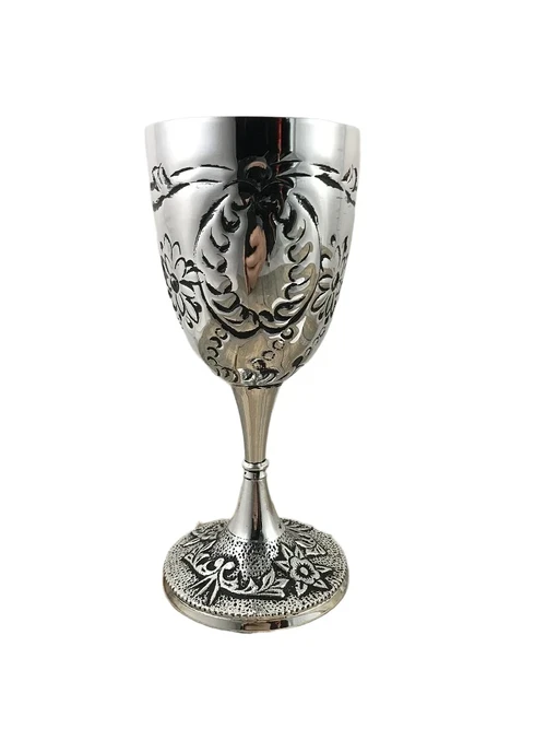 Nostalgic Wine Glass / Decorative Chalice – 18 cm – Silver-plated