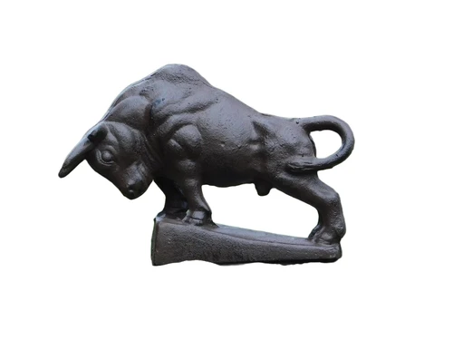 Sculptuur metalen grote stier, prachtig!!