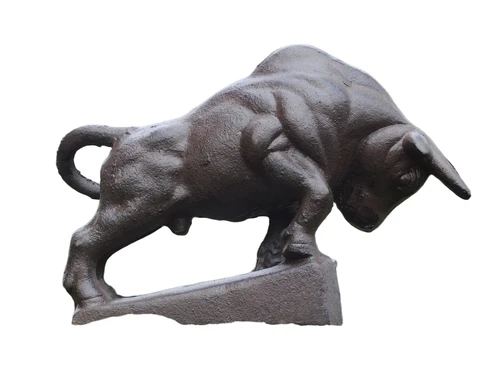 Sculptuur metalen grote stier, prachtig!!