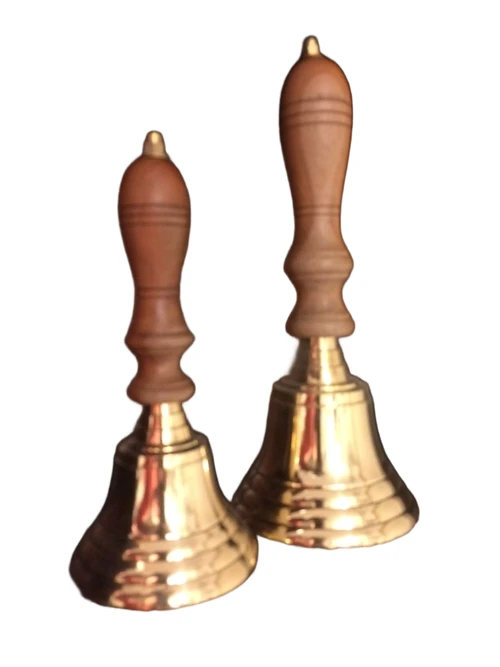 Tafel-receptiebel messing-hout, mooie klank!