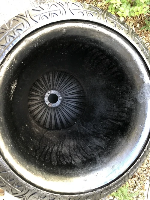 Zware gietijzeren plantenbak-vaas voor buiten-zwart