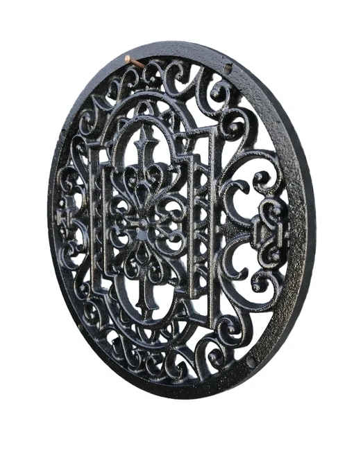 Rooster rond - Mandala, gietijzer zwart, luchtrooster