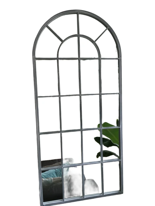 Large hefty mirror with metal frame, very nice in shape.