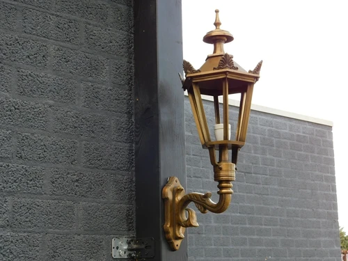 Prachtige klassieke wandlamp Karel - messing gepatineerd LETSTE!