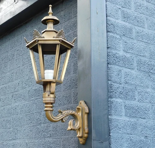 Prachtige klassieke wandlamp Karel - messing gepatineerd LETSTE!