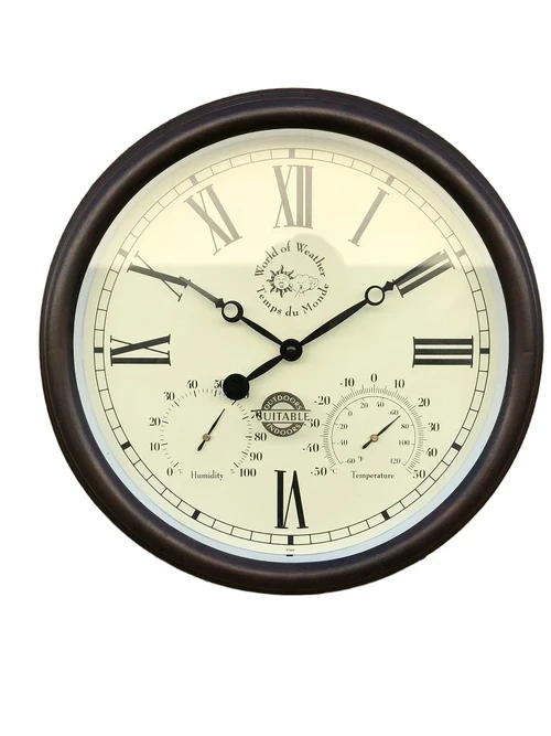 Station clock, outdoor, garden, clock with thermometer, hydrometer, beautiful!