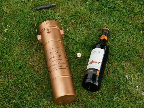 Vintage-Weinflaschenhalter – Luxuriöse Geschenkverpackung aus Metall für Wein
