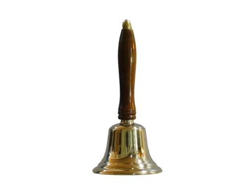 Brass Handbell - Table Bell - with Wooden Handle