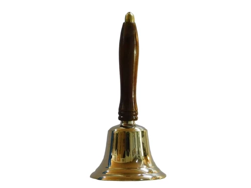Brass Handbell - Table Bell - with Wooden Handle