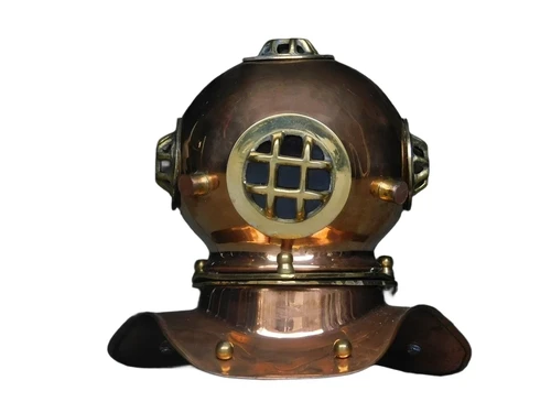 Nautical copper-brass diving helmet, beautiful!!