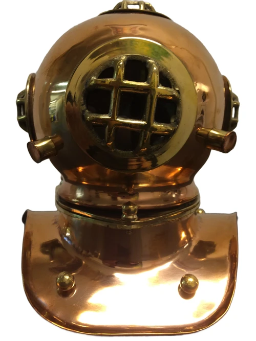 Nautical copper-brass diving helmet, beautiful!!