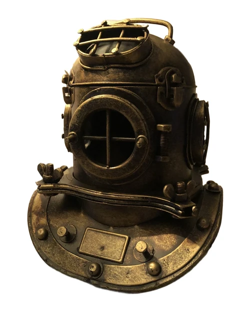 Nautistische brass-messing-look duikhelm, prachtig!!