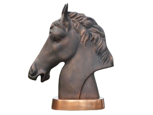 Statue horse's head - alu - copper-look base> Last one!