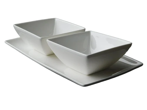 Snack set - porcelain - three pieces