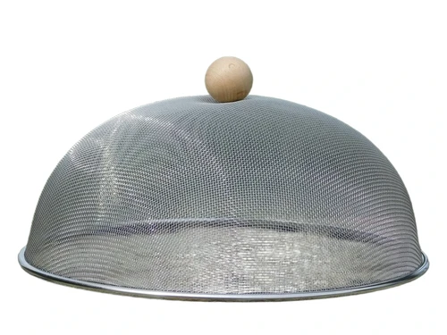 Fliegenhaube - Futterdeckel - Edelstahl - Griff Buchenholz