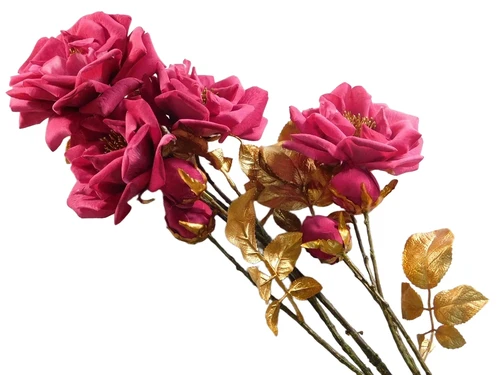 Kunstbloem tak- Roos Tak - Goud Beauty - 122 cm