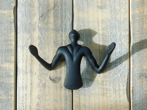 Coat rack - two hooks - sculpture man
