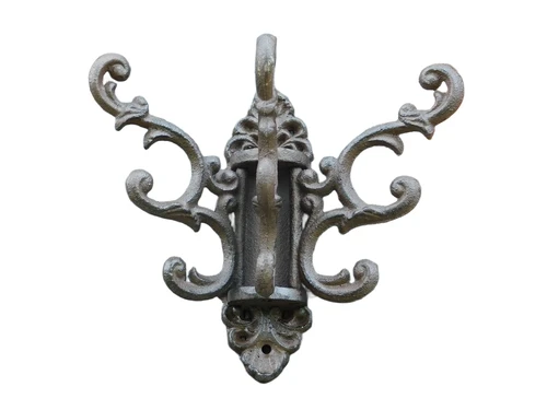 Kleiderständer mit beweglichen Haken - Gusseisen - Braun