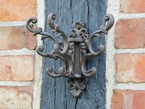 Kleiderständer mit beweglichen Haken - Gusseisen - Braun
