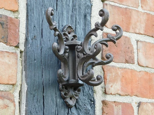 Kleiderständer mit beweglichen Haken - Gusseisen - Braun
