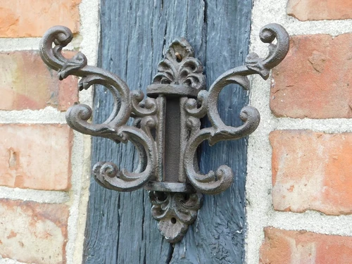 Kleiderständer mit beweglichen Haken - Gusseisen - Braun