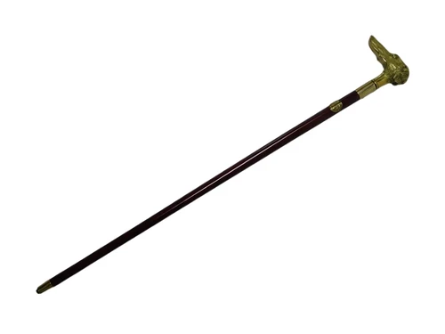 Gehstock Hund - 88 cm - aus Messing und Holz