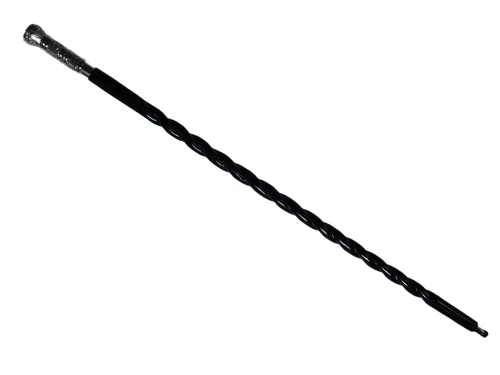 Gehstock Schwarz - Holz und Nickel - Spiralform