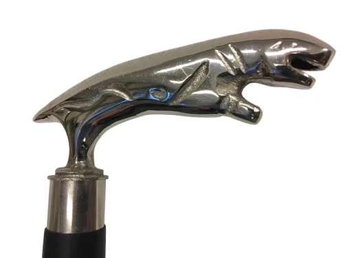 Spazierstock, Metall vernickelt Jaguar