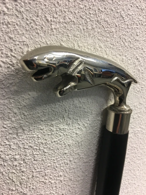 Spazierstock, Metall vernickelt Jaguar