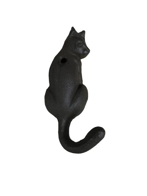 Cat coat hook – Cast iron – Decorative wall hook with cat figure