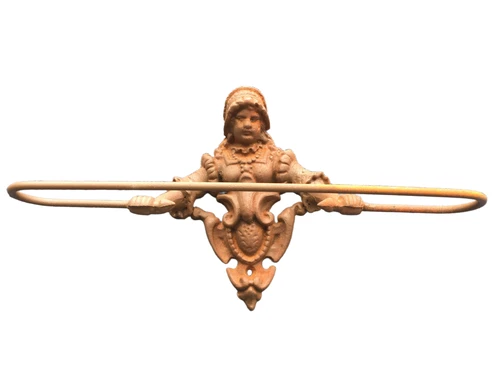 Towel rack with support, cast iron