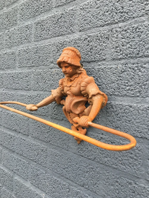 Towel rack with support, cast iron