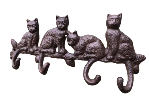 Garderobenständer mit Katzen - Braun - Gusseisen