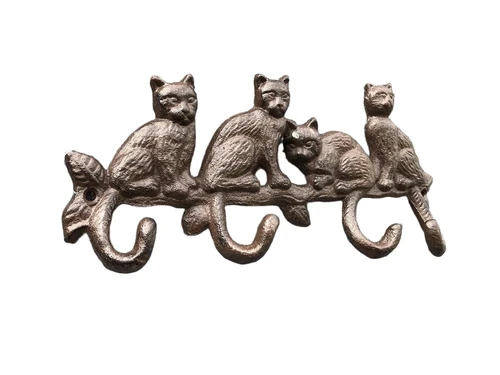 Garderobenständer mit Katzen - Braun - Gusseisen