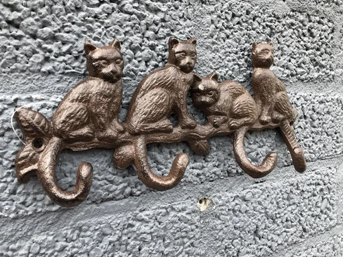 Garderobenständer mit Katzen - Braun - Gusseisen