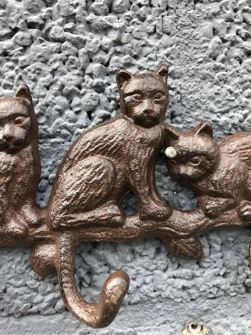 Garderobenständer mit Katzen - Braun - Gusseisen