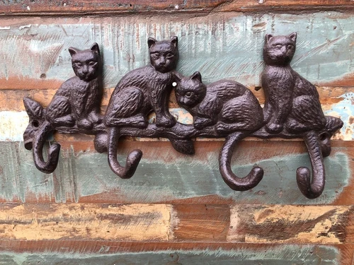Garderobenständer mit Katzen - Braun - Gusseisen