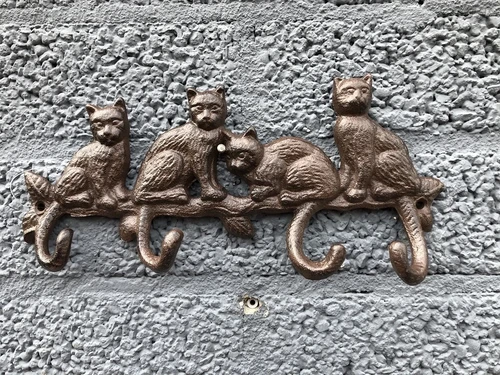 Garderobenständer mit Katzen - Braun - Gusseisen