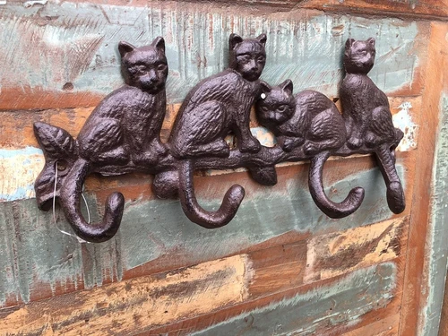 Garderobenständer mit Katzen - Braun - Gusseisen