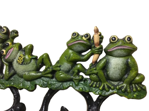 Coat rack with frogs