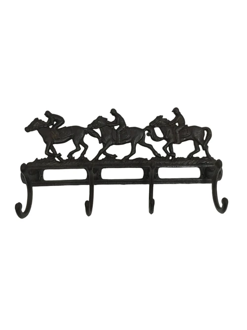 Coat rack with horses, 8 angles, cast iron