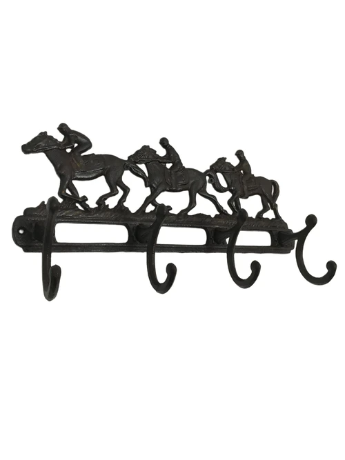 Coat rack with horses, 8 angles, cast iron