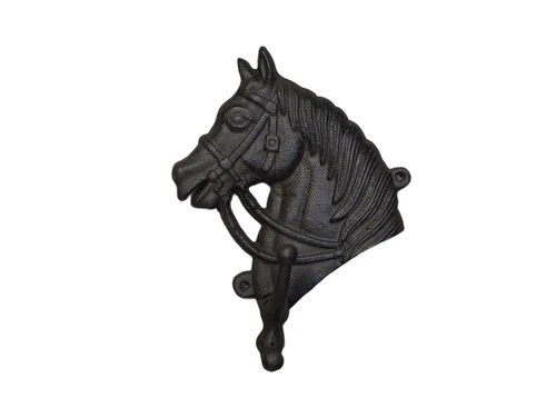 Coat rack Horse - double hook - cast iron - dark brown