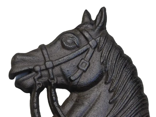 Coat rack Horse - double hook - cast iron - dark brown