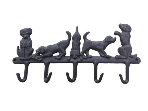Kapstok/hanger met honden - van gietijzer