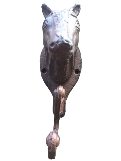 Horse head with coat hook, cast iron.NOG2!
