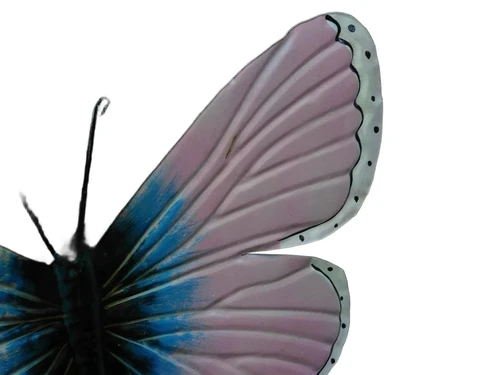 Set van 2: kapstok vlinders - blauw & roze - handgemaakt van metaal