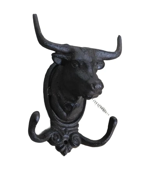 Bull hook cast iron rustic brown